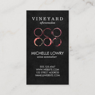 Vineyard Wine Lux Black Wine Stains Business Card