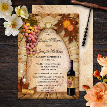 Vineyard Wine Theme Bridal Shower Invitation by AnnesWeddingBoutique at Zazzle