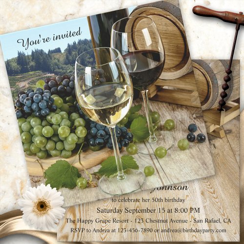 Vineyard Wine Theme Party Invitation