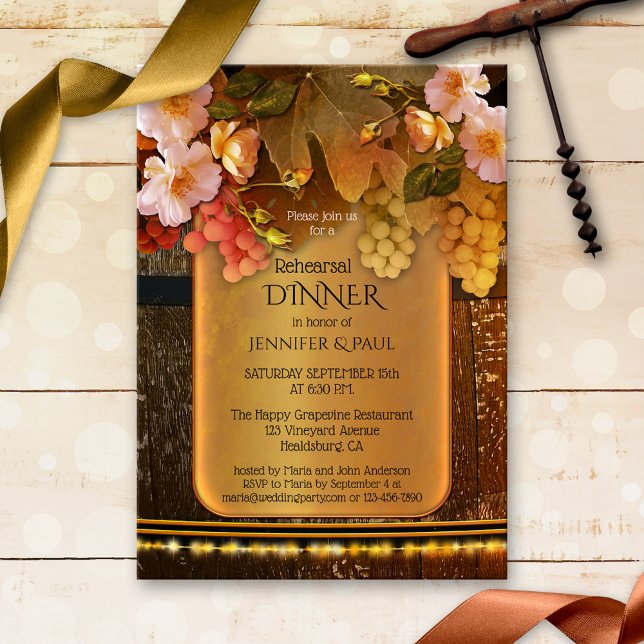 Vineyard Wine Theme Rehearsal Dinner Invitation (Creator Uploaded)