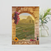 Vineyard Wine Themed Fall Bridal Shower Invitation (Standing Front)