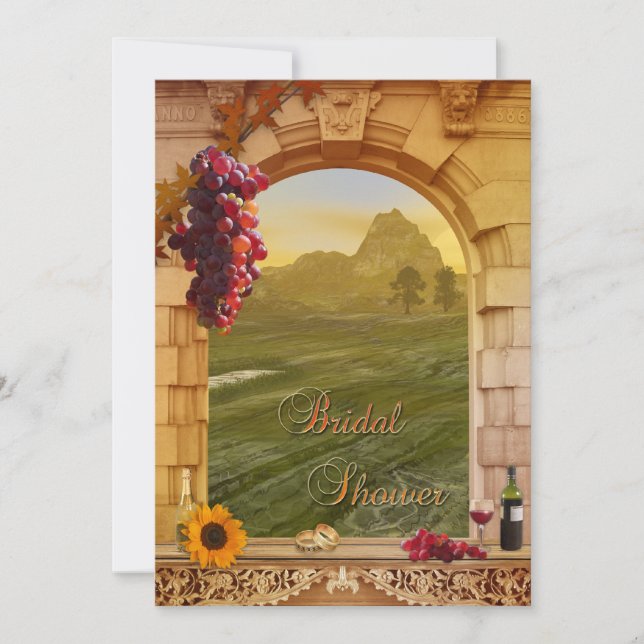 Vineyard Wine Themed Fall Bridal Shower Invitation (Front)