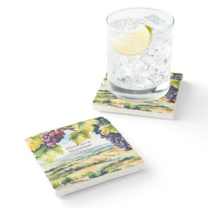Vineyard winery bridal shower favors printed stone coaster