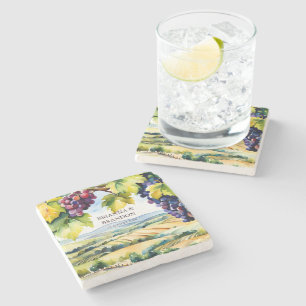 Vineyard winery bridal shower favors printed stone coaster