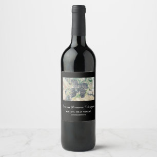 *~* Vineyard Winery Grape Cluster AR21 Wine Cellar Wine Label