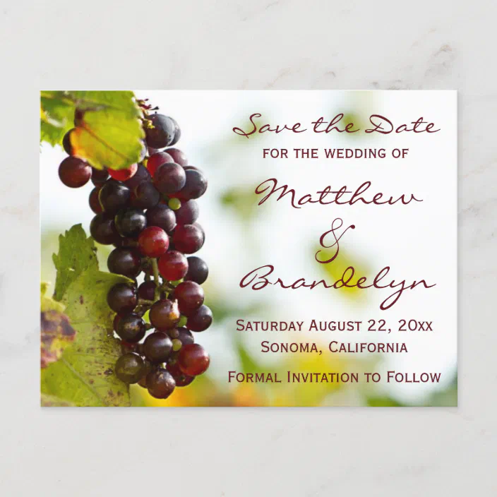 50 WINERY GRAPES WINE INVITATIONS MANY DESIGNS CUSTOMIZED PERSONALIZED FOR YOU 