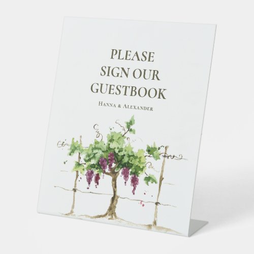 Vineyard Winery Grapevine Sign Our Guest Book Sign