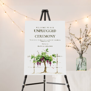 Vineyard Winery Grapevine Unplugged Ceremony Sign