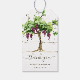 Vineyard Winery Grapevine Wedding Gift Tags