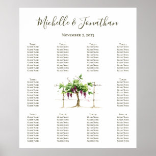 Vineyard Winery Grapevine Wedding Seating Chart