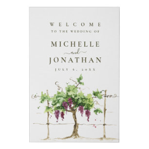 Vineyard Winery Grapevine Wedding Welcome Sign
