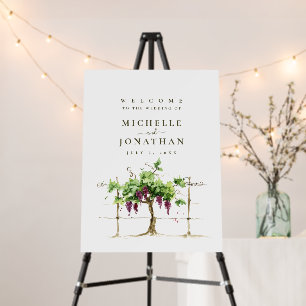 Vineyard Winery Grapevine Wedding Welcome Sign