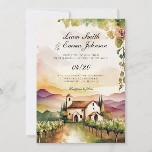 Vineyard Winery landscape Wedding Invitation