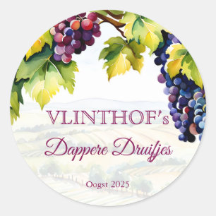 Vineyard winery summer bridal shower printed classic round sticker