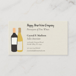 Vineyard Wineseller Wine Tasting Custom Business Card