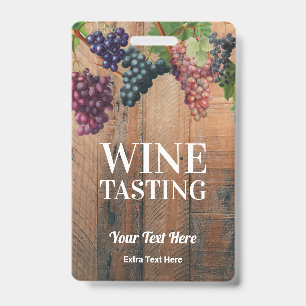 Vineyard Wood & Grapes Wine Tasting Tour Logo Badge