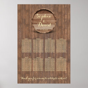 Vineyard Wooden Barrel Wedding Seating Chart