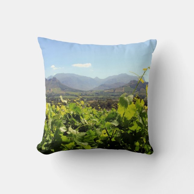 Vineyards in Franschhoek, South Africa Throw Pillow (Front)