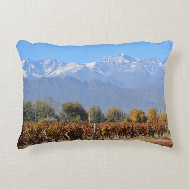 Vineyards In The Fall Of Mendoza, Argentina Decorative Pillow (Front)