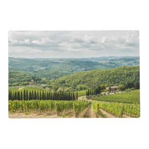 Vineyards landscapes in the morning in Chianti. Placemat
