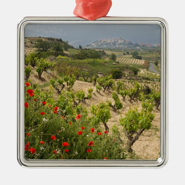 Vineyards near Laguardia, capital of La Rioja Metal Ornament (Front)