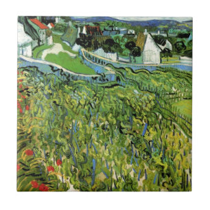 Vineyards with View of Auvers by Vincent van Gogh Ceramic Tile