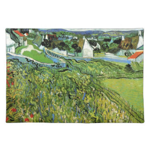 Vineyards with View of Auvers by Vincent van Gogh Cloth Placemat