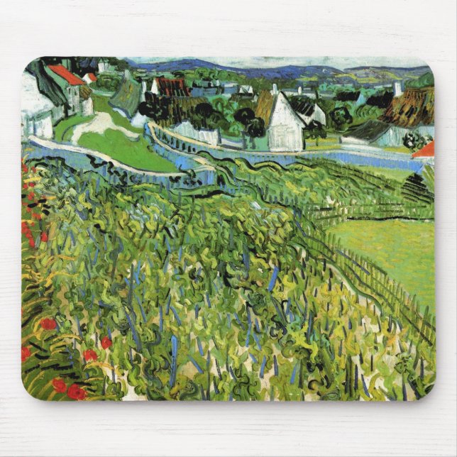 Vineyards with View of Auvers by Vincent van Gogh Mouse Pad (Front)