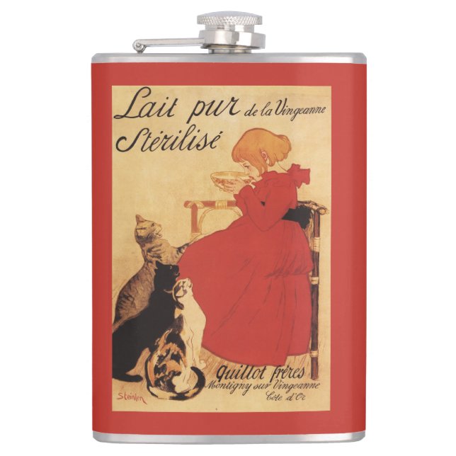 Vingeanne Milk Girl with Cats Flask (Front)