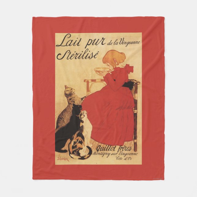 Vingeanne Milk Girl with Cats Fleece Blanket (Front)