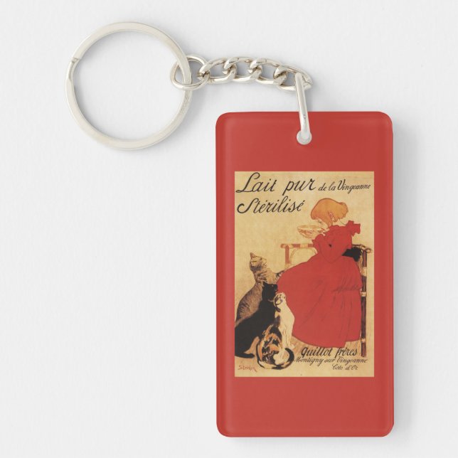 Vingeanne Milk Girl with Cats Keychain (Front)
