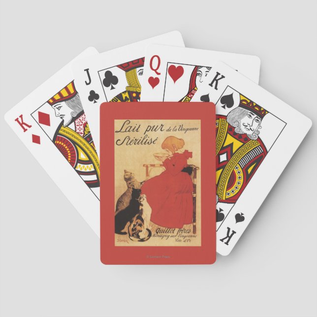 Vingeanne Milk Girl with Cats Poker Cards (Back)