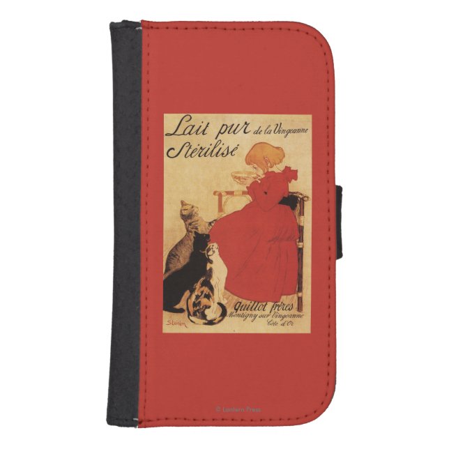 Vingeanne Milk Girl with Cats Samsung Galaxy Wallet Case (Front)