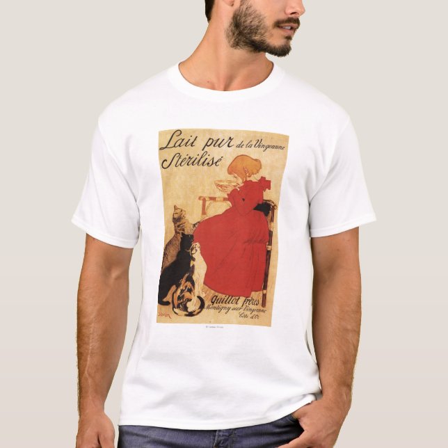 Vingeanne Milk Girl with Cats T-Shirt (Front)