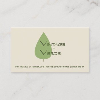 Vingtageandverde Business Card by PhotographyTKDesigns at Zazzle