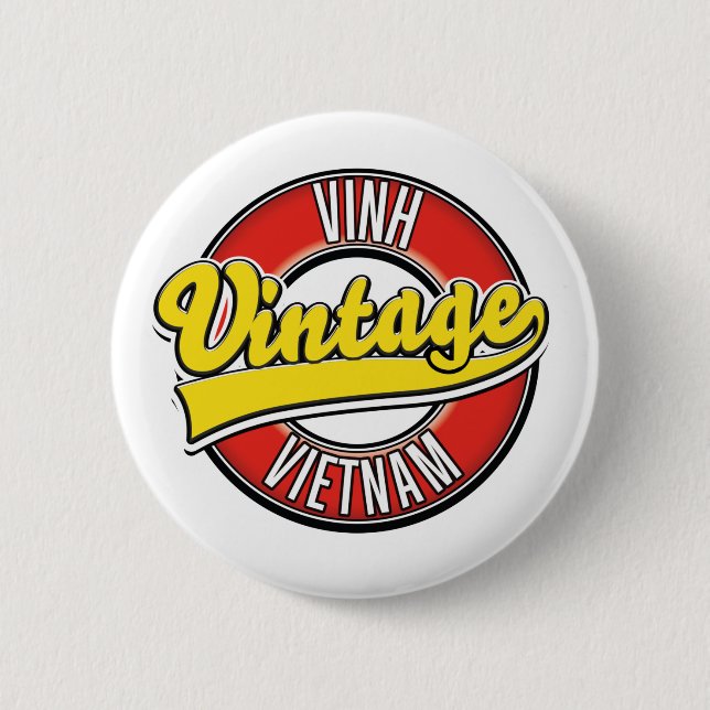 Vinh vietnam retro logo button (Front)