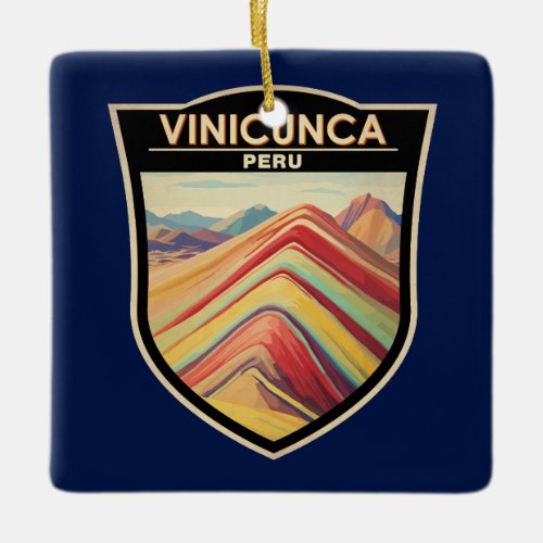 Vinicunca Peru Travel Art Vintage Ceramic Ornament
