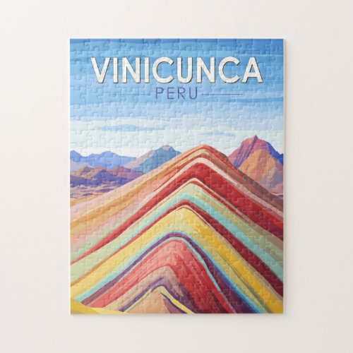 Vinicunca Peru Travel Art Vintage Jigsaw Puzzle