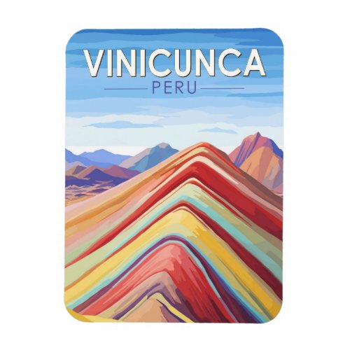 Vinicunca Peru Travel Art Vintage Magnet