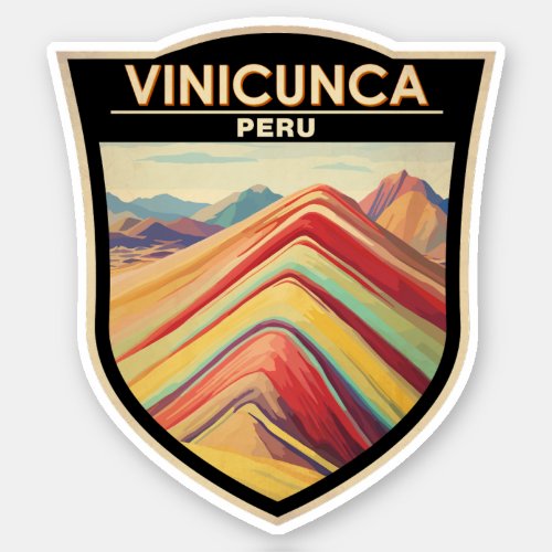 Vinicunca Peru Travel Art Vintage Sticker