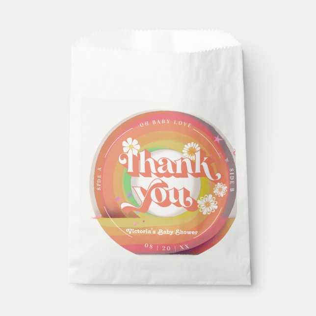 vinil Grovy baby shower Favor Bag (Front)