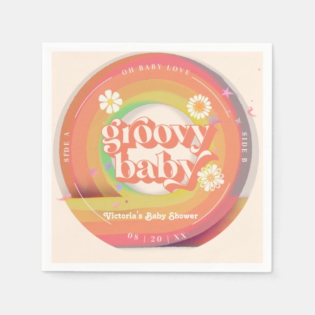 vinil Grovy baby shower Napkins (Front)