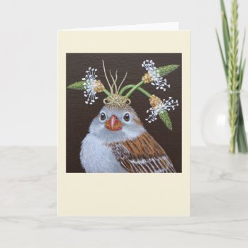Vinnie The Field Sparrow Card by vickisawyer at Zazzle