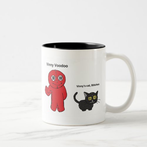 Vinny Voodoo and his cat Stitches Two_Tone Coffee Mug