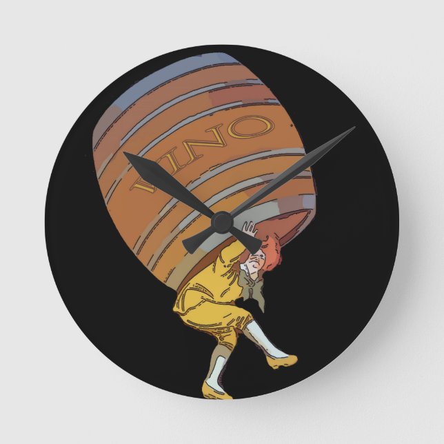 Vino Barrel Round Clock (Front)
