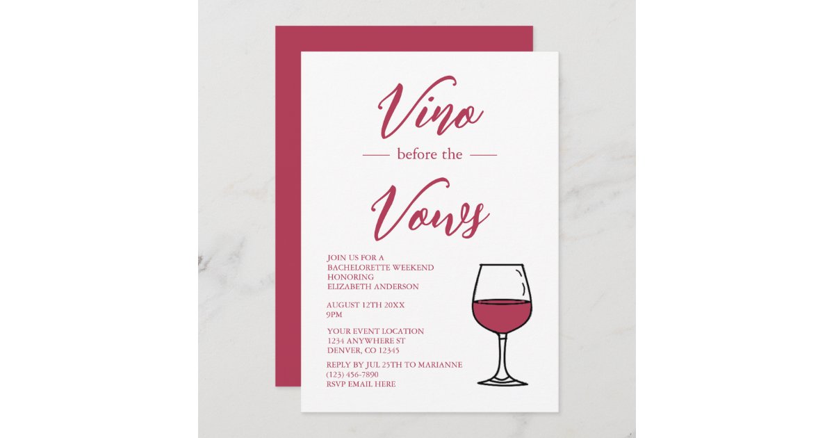 Vino Before Vows Large Bachelorette Party Tote