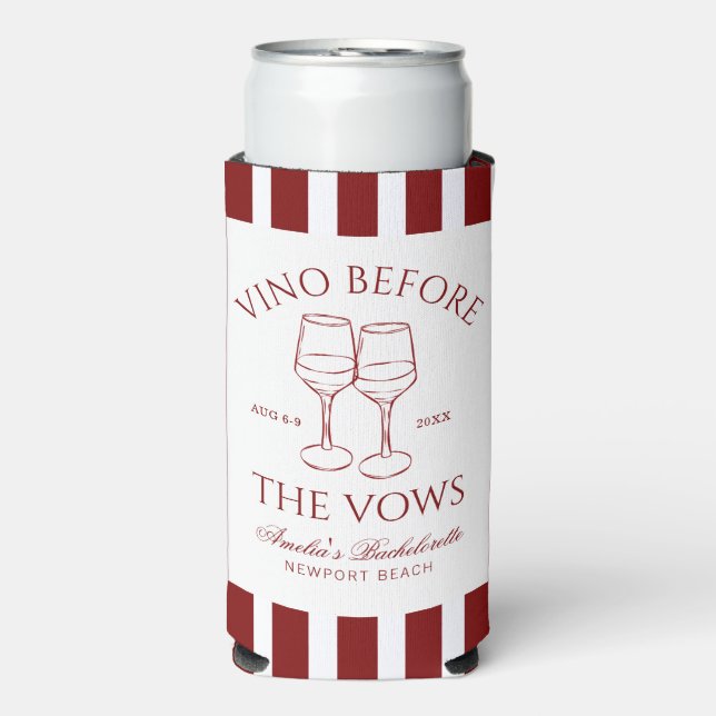 Vino Before the Vows Bachelorette Seltzer Can Cooler (Seltzer Front)