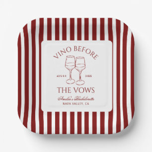 Vino Before the Vows Bachelorette Weekend Paper Plates