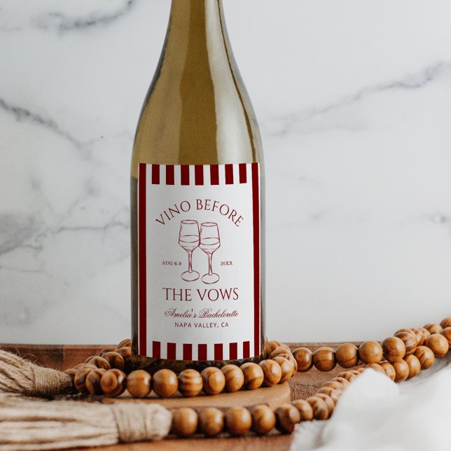 Vino Before the Vows Bachelorette Weekend Wine Label (Creator Uploaded)