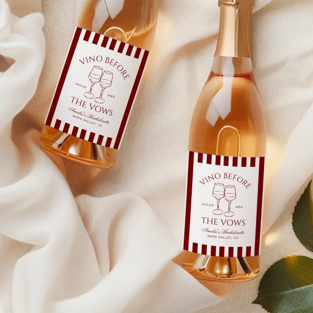 Vino Before the Vows Bachelorette Weekend Wine Label (Creator Uploaded)